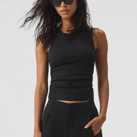 ALO Ribbed En Pointe Tank Black SZ Small Brand New with Tags - Picture 1 of 6